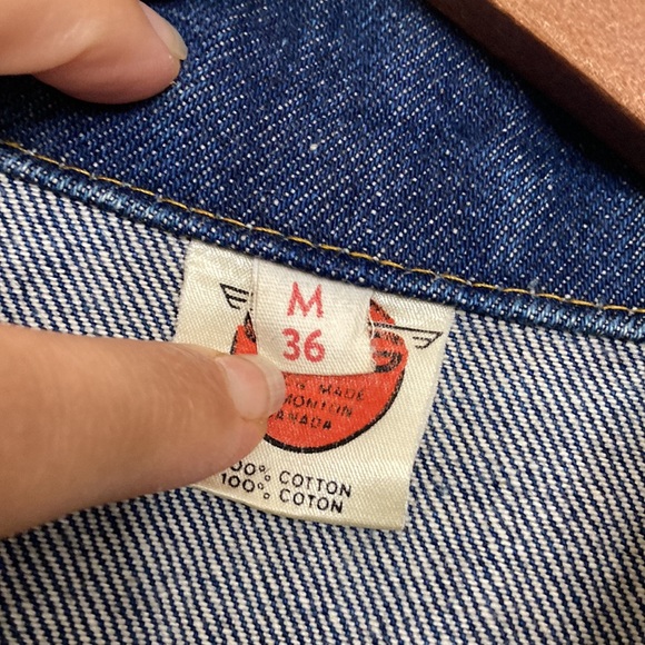 Vintage GWG Kings Jean Jacket Mens 36 Blue Denim Retro Rockabilly Workwear - Picture 12 of 15